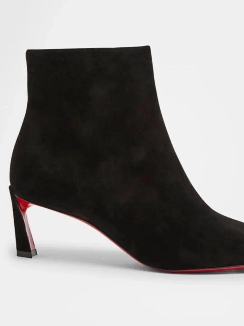 $1395 Christian Louboutin 55mm Condora Suede Ankle Booties in Black Size 36.5
